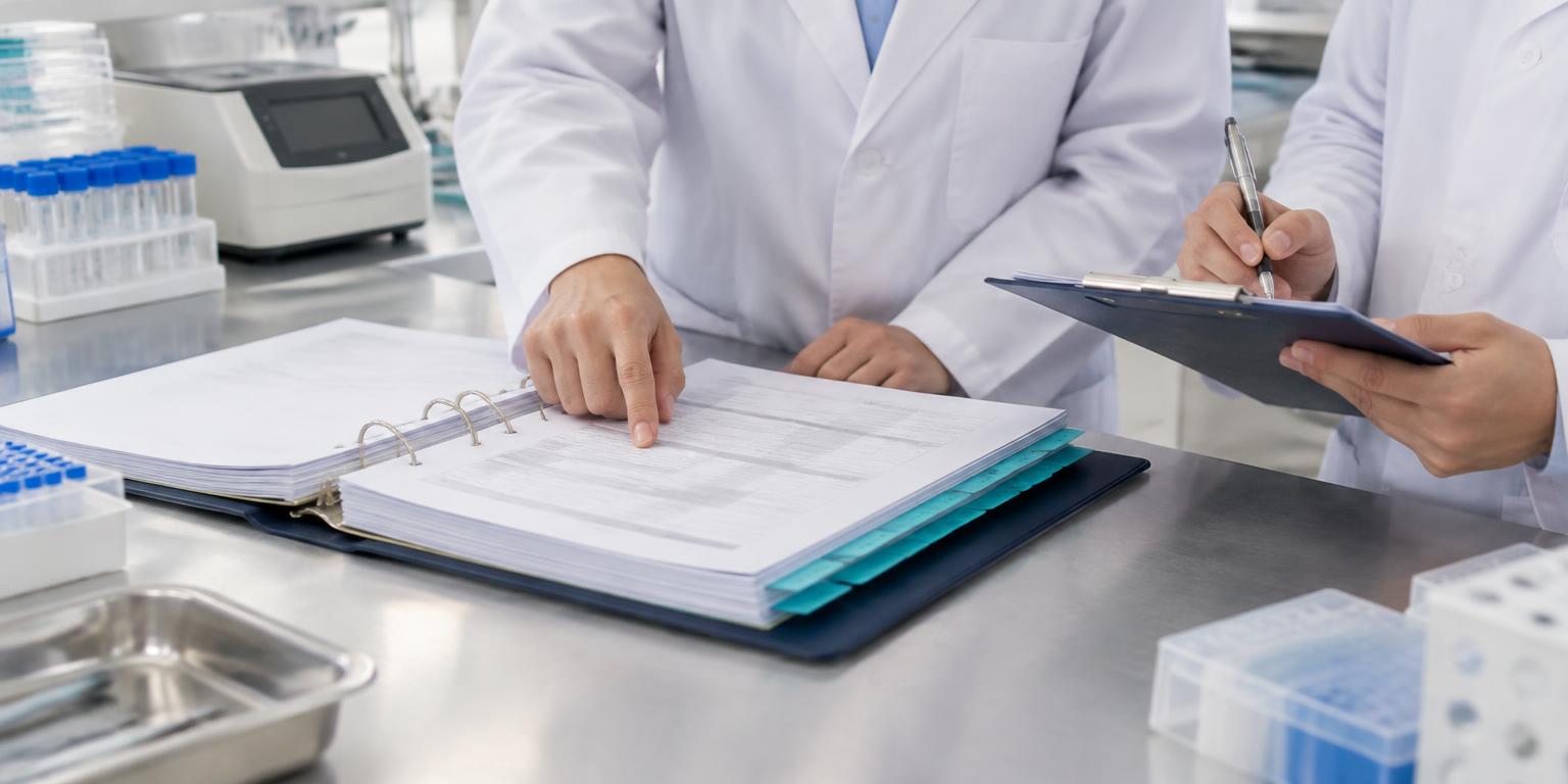 Illustrative mock inspection with an evidence binder and reviewer checklist